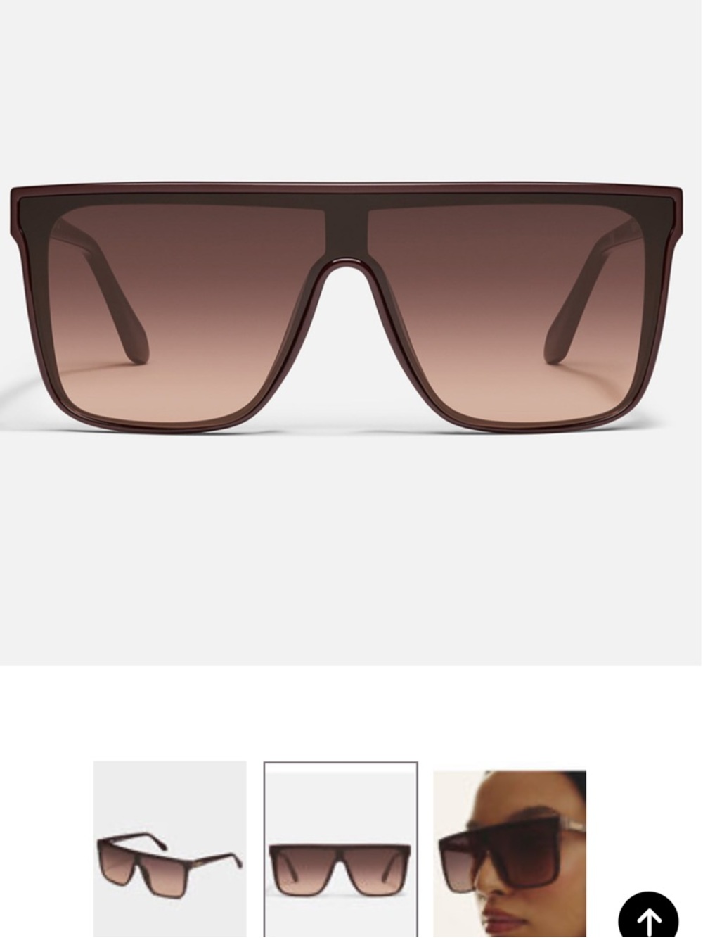 Quay Australia Brown Shield Sunglasses with Gradient Lenses NWT nightfall - Picture 2 of 10